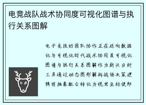 电竞战队战术协同度可视化图谱与执行关系图解